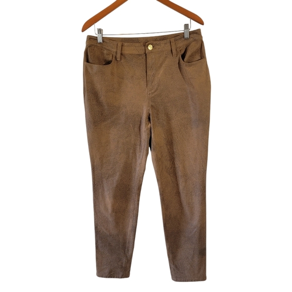 CHICO'S Women Brown Faux Leather High Rise Skinny Pants Sz 1.5/6 Fall Minimalist - Picture 11 of 11